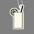 Paper Air Freshener Tag W/ Tab - Glass & Lemon Wedge